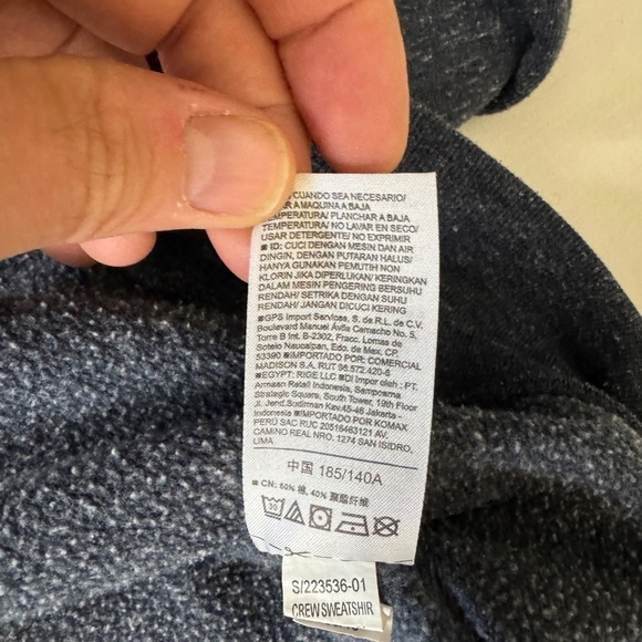 Old Navy Men's Long Sleeve Fleece Sweatshirt Bluish-Gray Size XXXL Casual - Picture 6 of 12